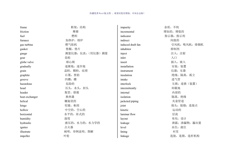 过程装备与控制工程专业英语词汇Word版_第4页