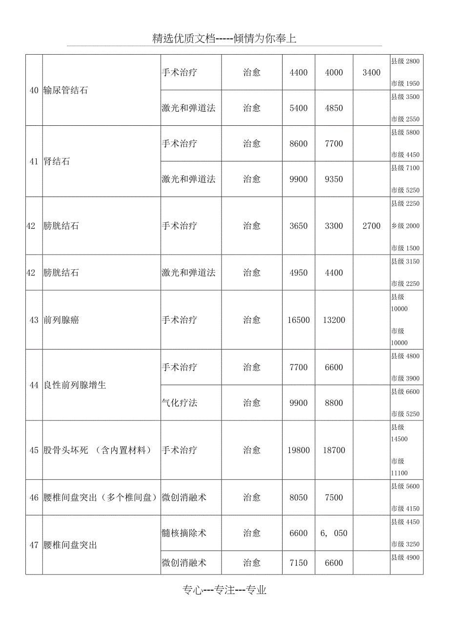 株洲新型农村合作医疗单病种最高收费标准及补偿标准_第5页