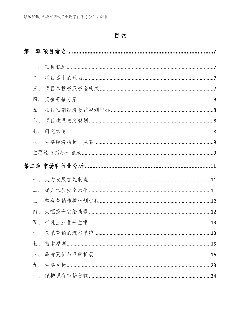 永城市钢铁工业数字化服务项目企划书模板范文_第2页