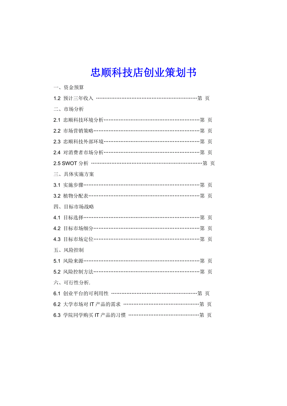 忠顺科技店创业策划书_第2页