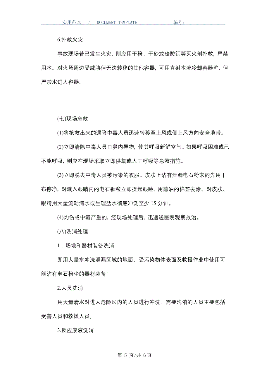 遇水易燃物品（电石）事故的应急处置_第5页