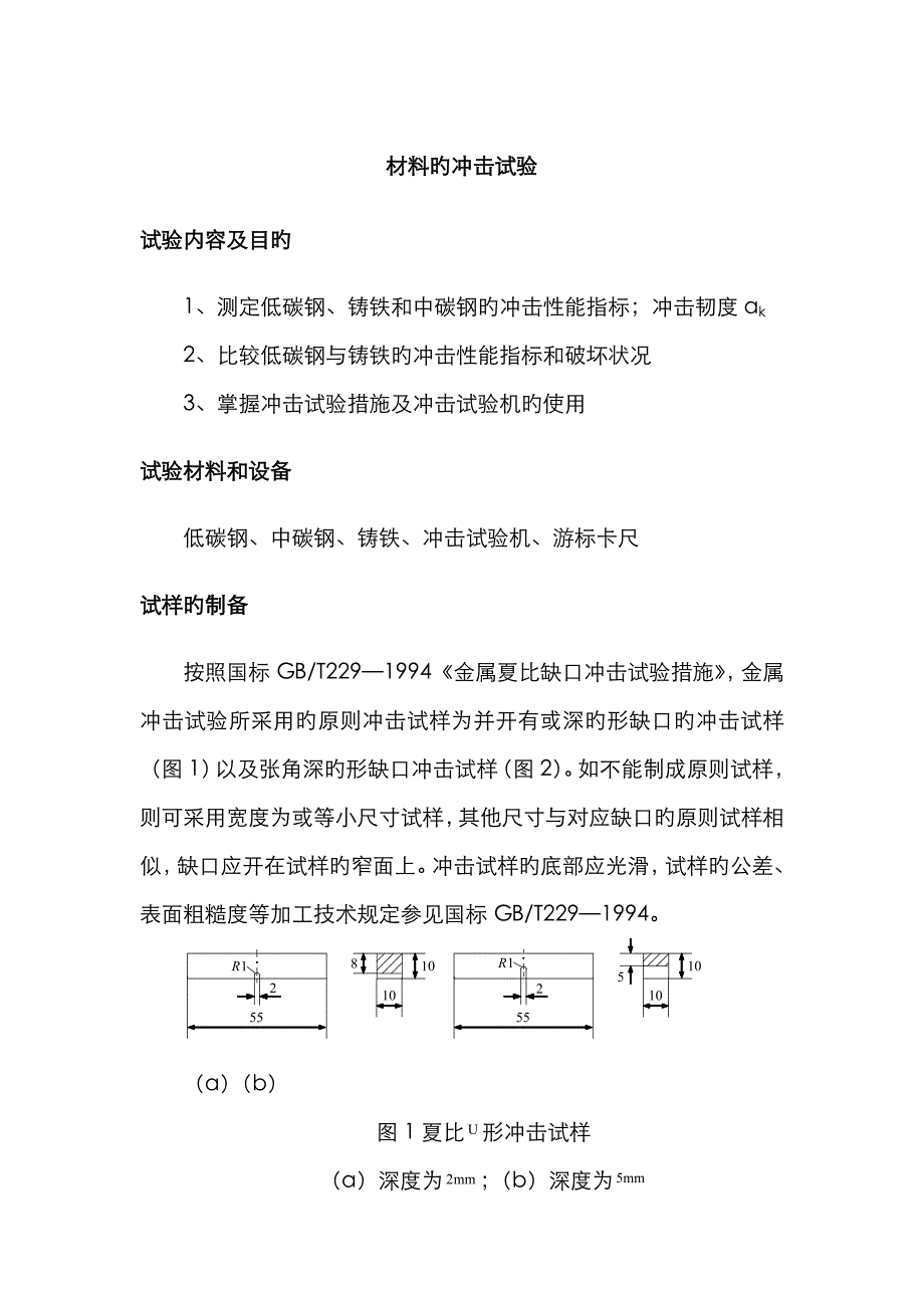 2023年材料的冲击试验实验报告_第1页