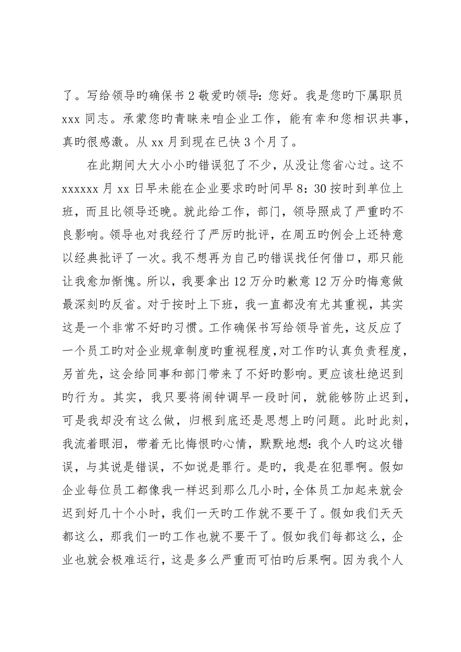 工作保证书写给领导_第3页