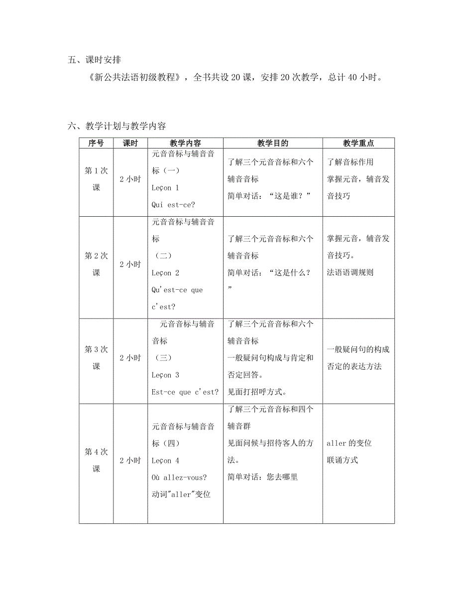 《新公共法语初级教程》教学大纲.docx_第2页