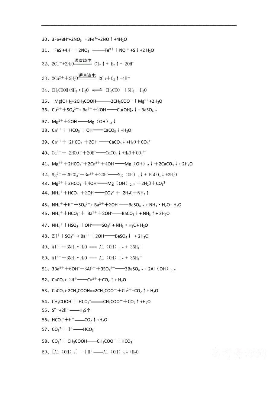 高中离子方程式的化学方程式归纳.doc_第5页