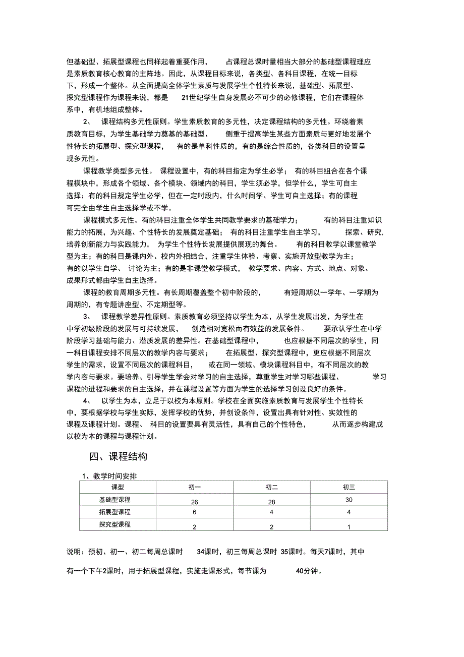 中学学校课程实施方案_第2页