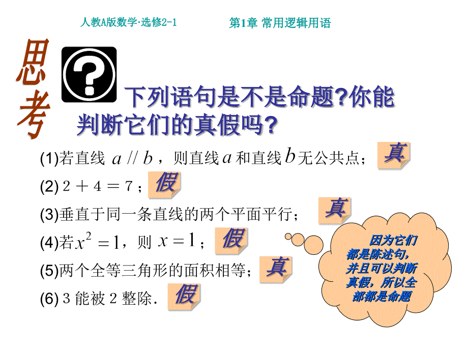 最新高中数学选修211.1命题及其关系公开课课件_第3页