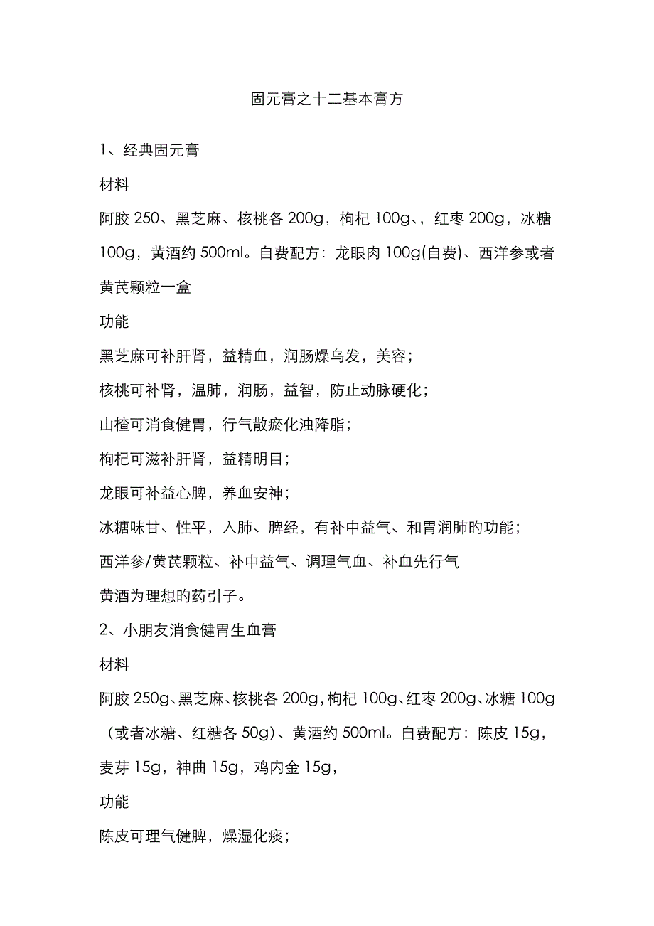 固元膏十二膏方_第1页