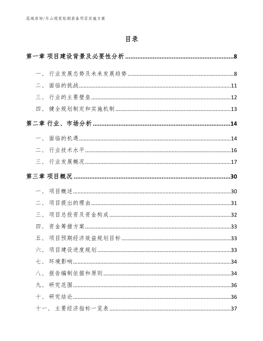 乐山视觉检测装备项目实施方案【模板范本】_第1页