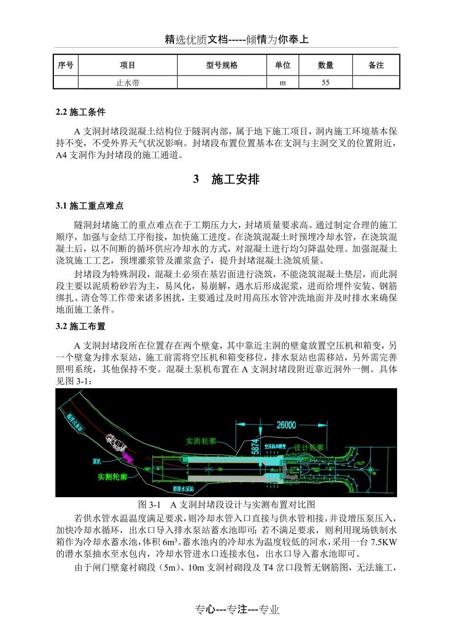 引水隧洞某支洞封堵(带闸门)施工技术方案_第5页