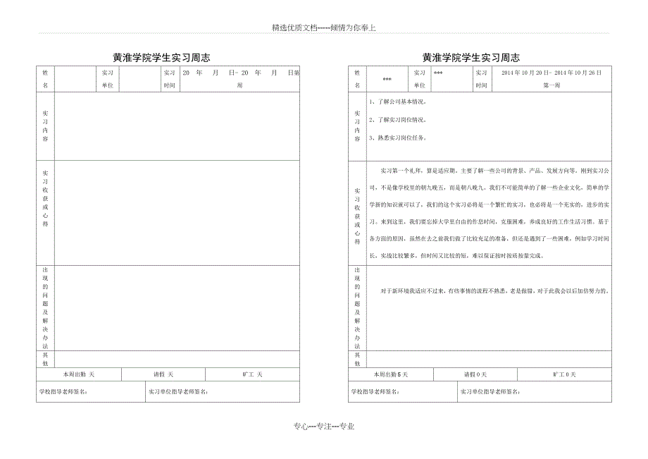 大学生实习周志模板_第1页