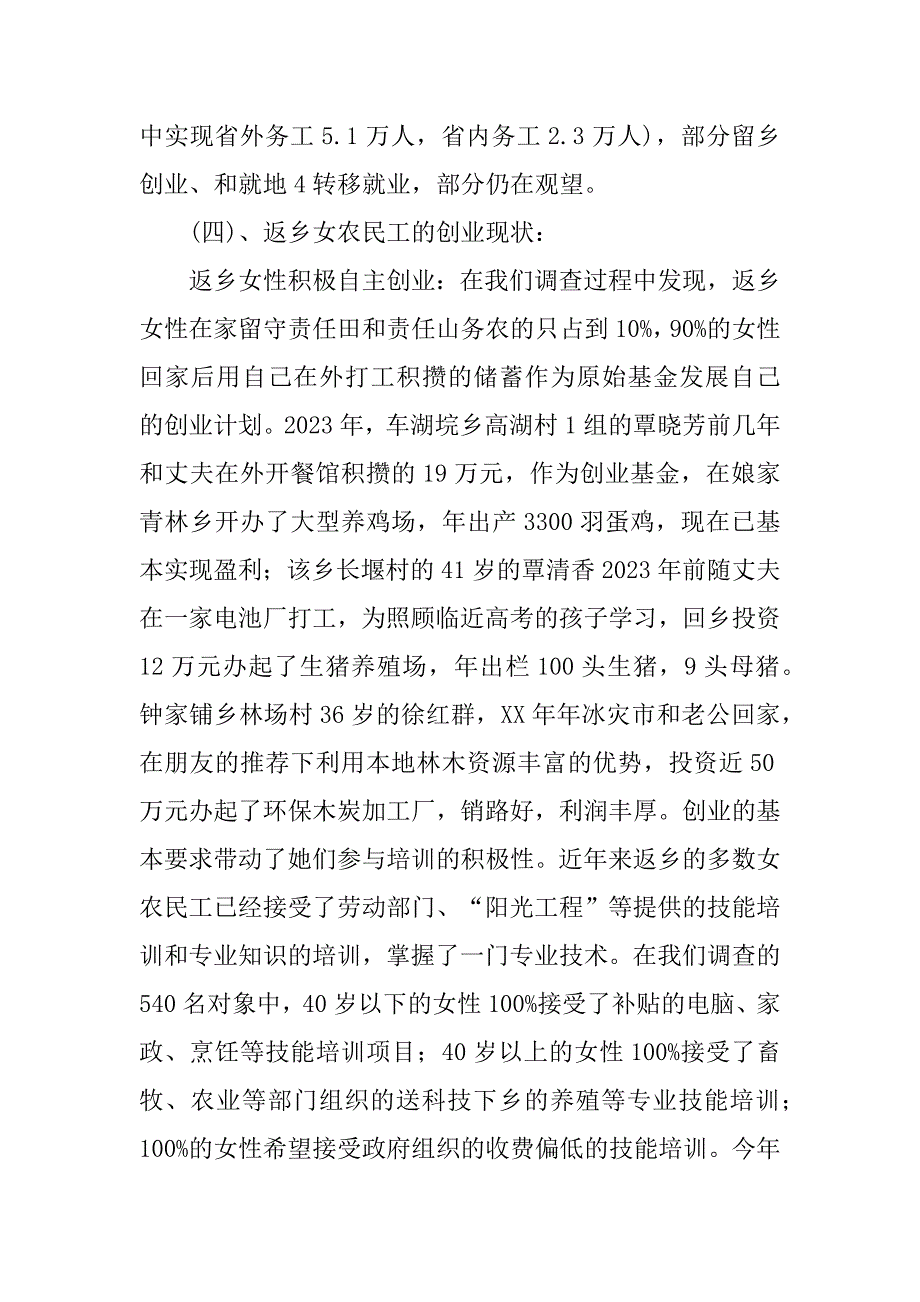 2023年返乡女工创业状况调研报告_第3页
