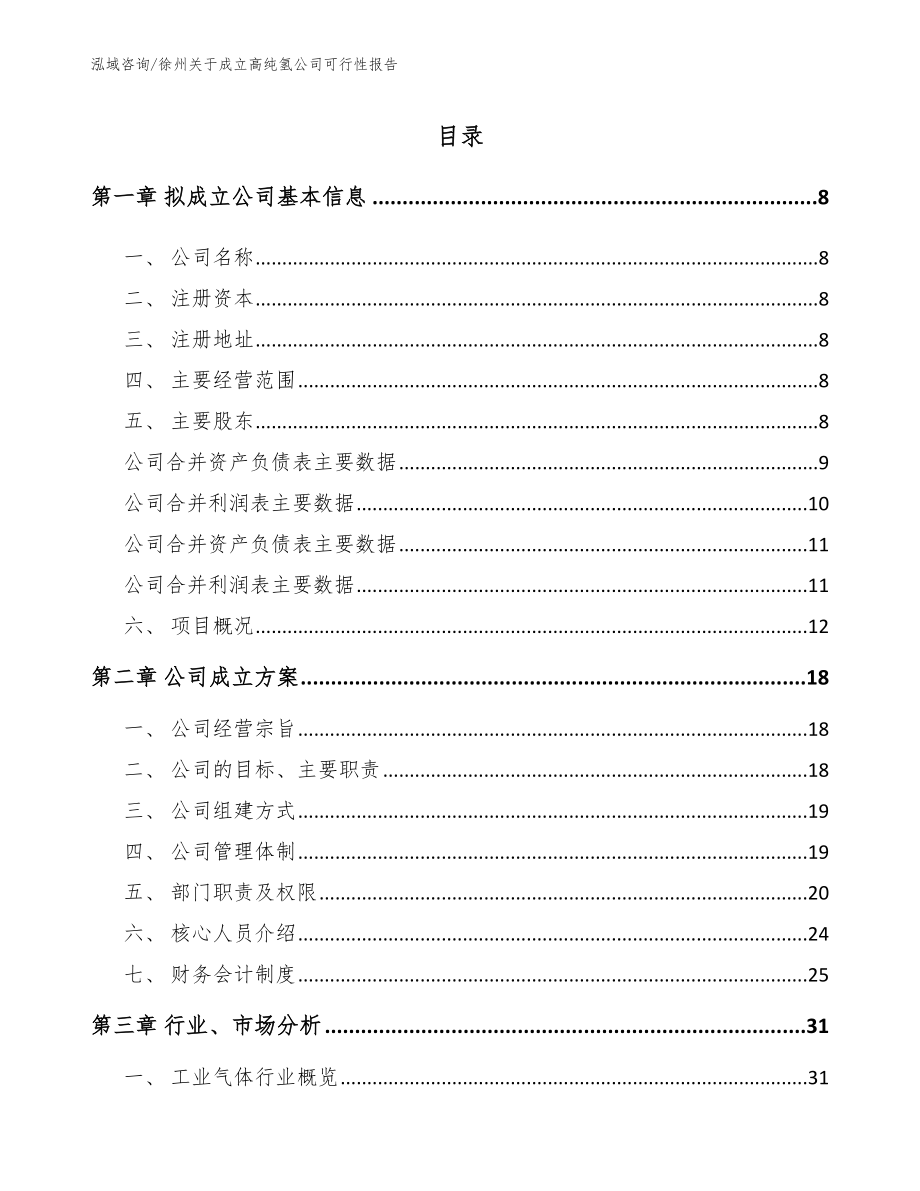 徐州关于成立高纯氢公司可行性报告【范文参考】_第2页