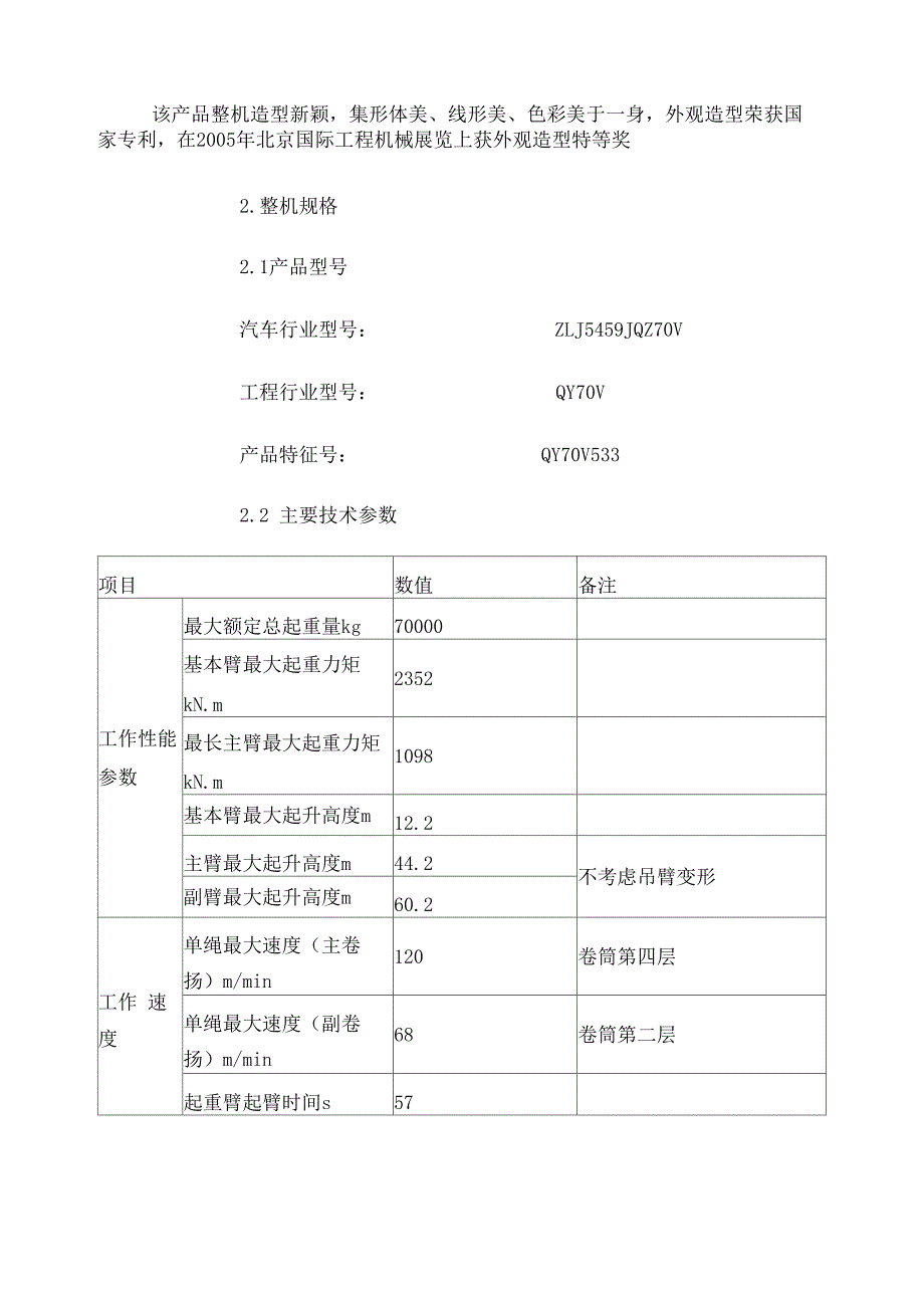 中联QY70T吊车参数V_第2页