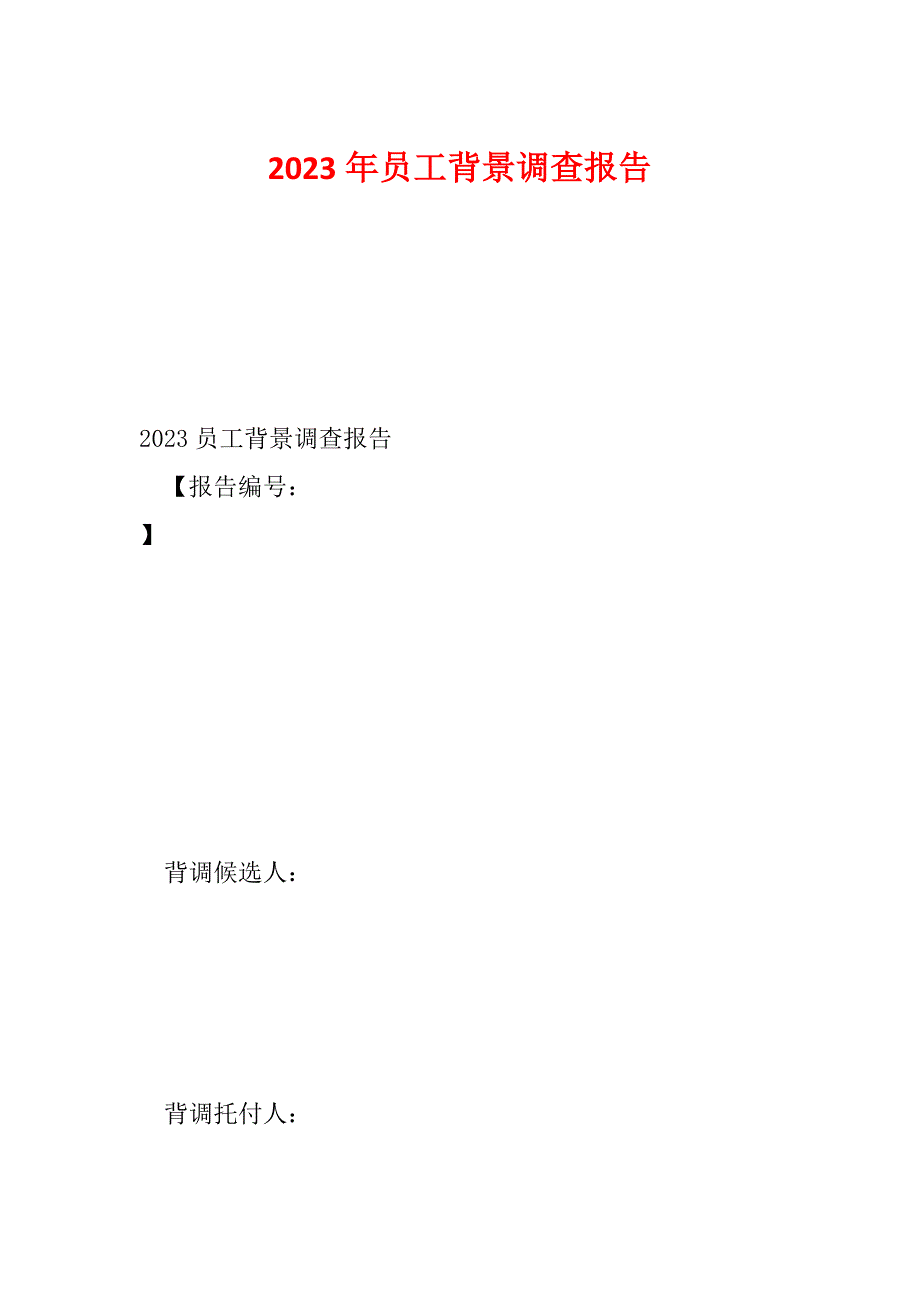 2023年员工背景调查报告_第1页