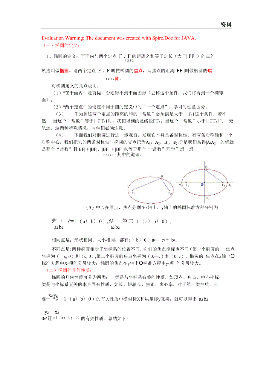 椭圆的几何性质知识点归纳及典型_第1页