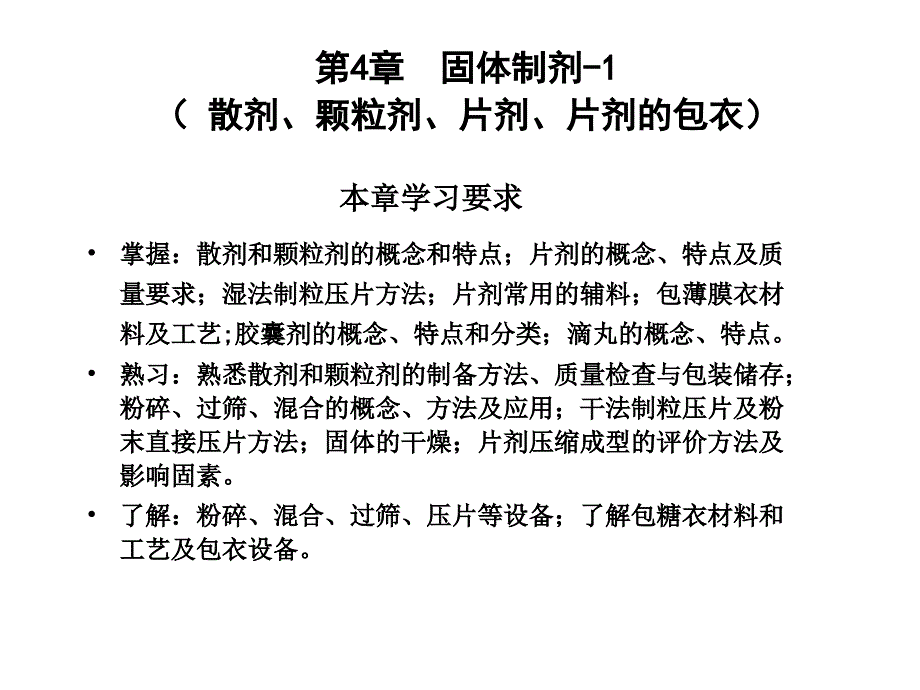 固体制剂课堂测试及思考题_第1页