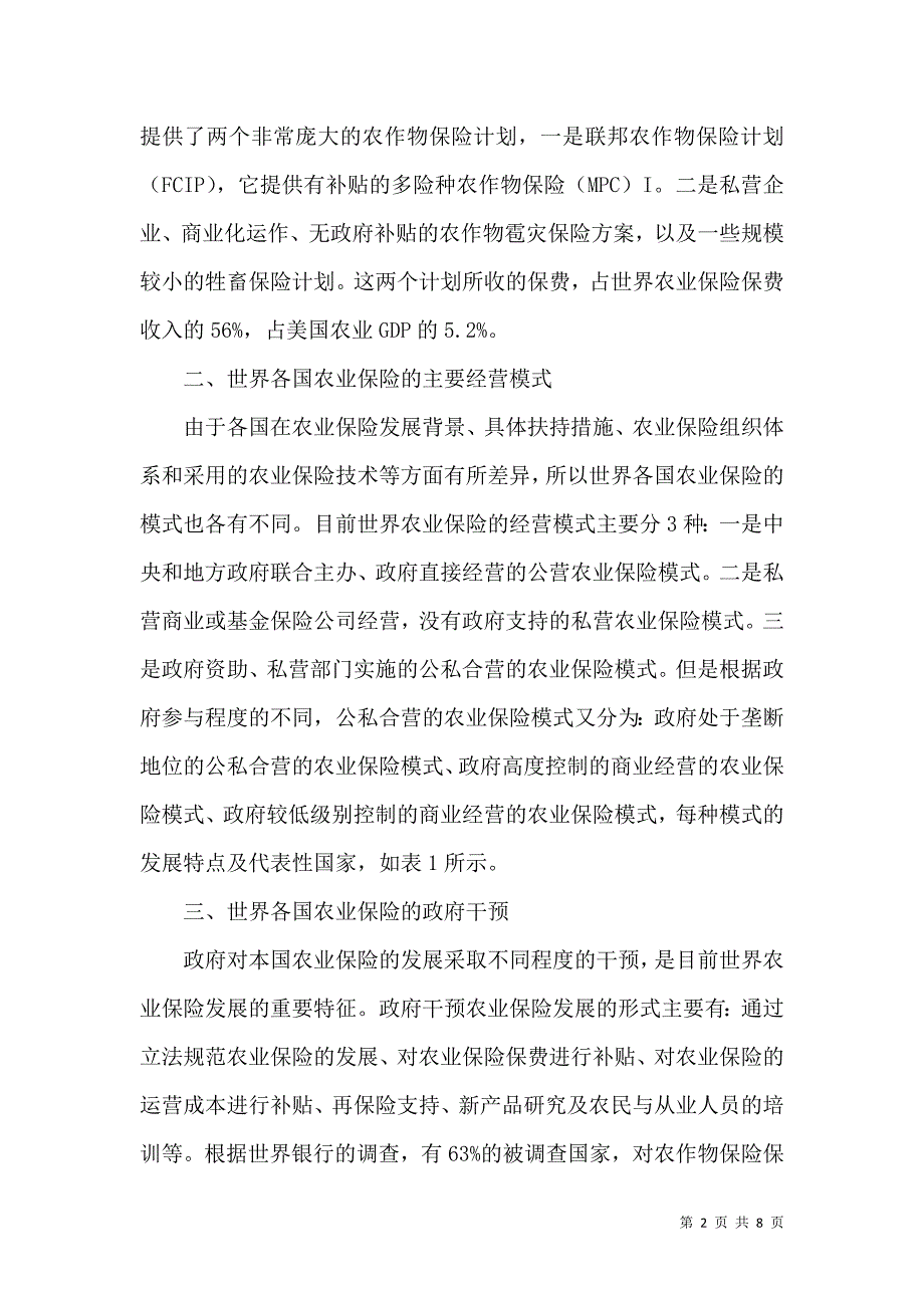 全球农业保险特征及启发_第2页