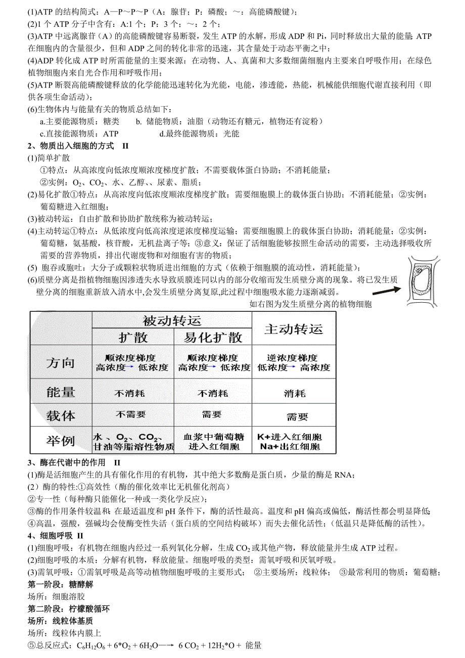 浙教版高中生物必修1知识点最新整理_第5页