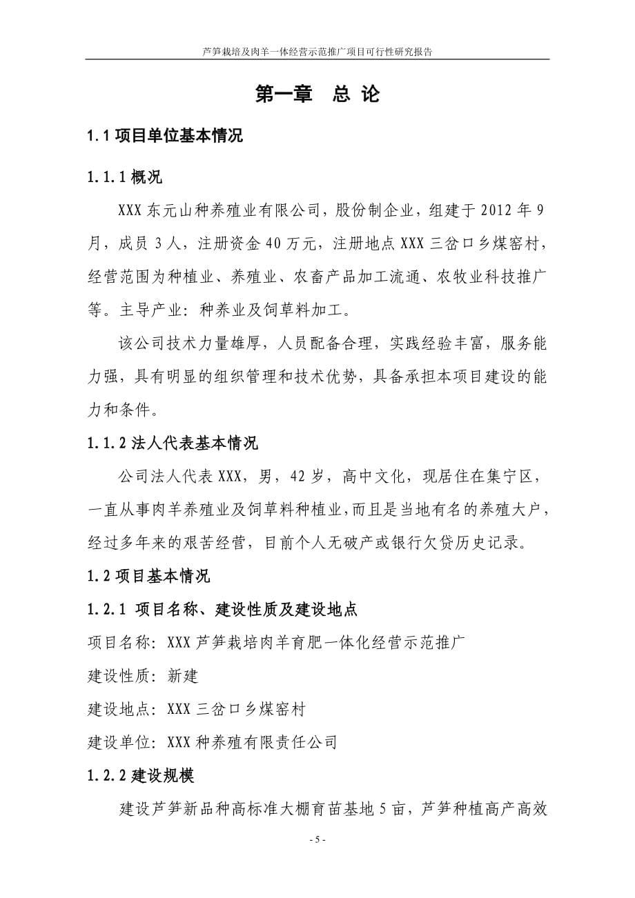 芦笋栽培及肉羊一体经营示范推广项目可行性分析报告代项目可行性分析报告.doc_第5页