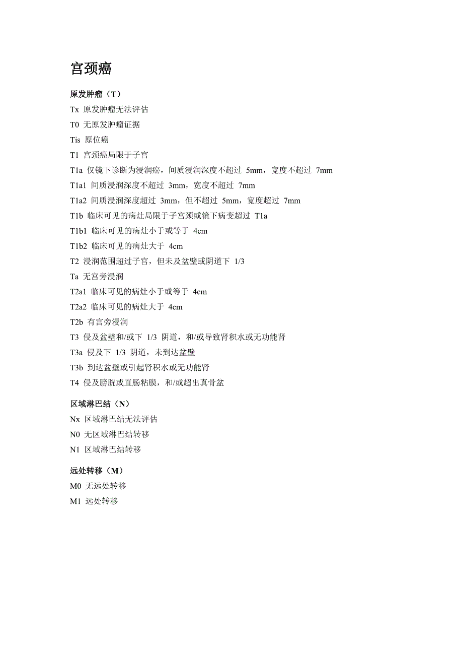 (一路健康)宫颈癌TNM分期标准_第1页