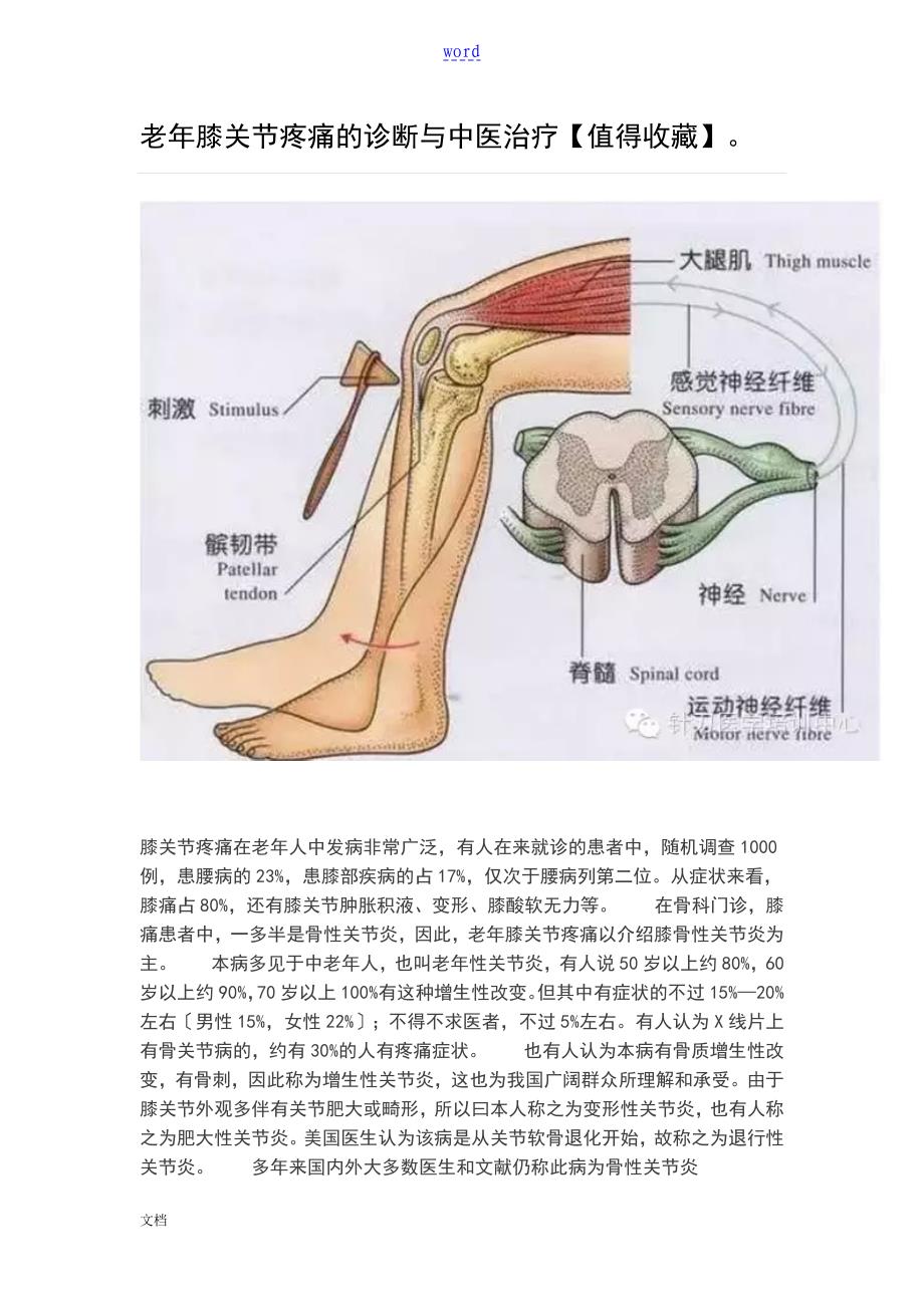 老年膝关节疼痛地诊断与中医治疗值得收藏_第1页