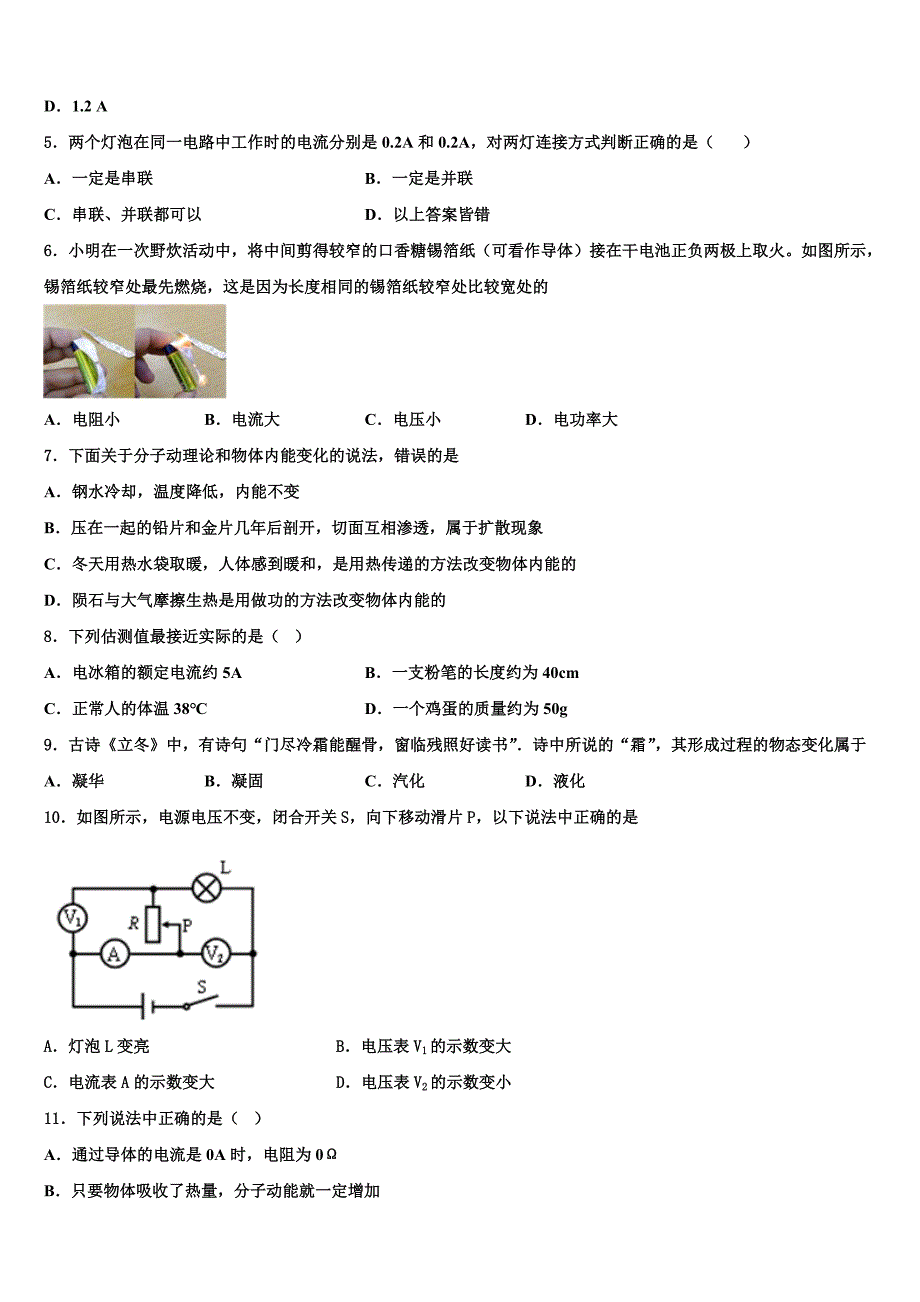 2022-2023学年黑龙江省大庆市杜尔伯特县物理九上期末检测试题含解析.doc_第2页