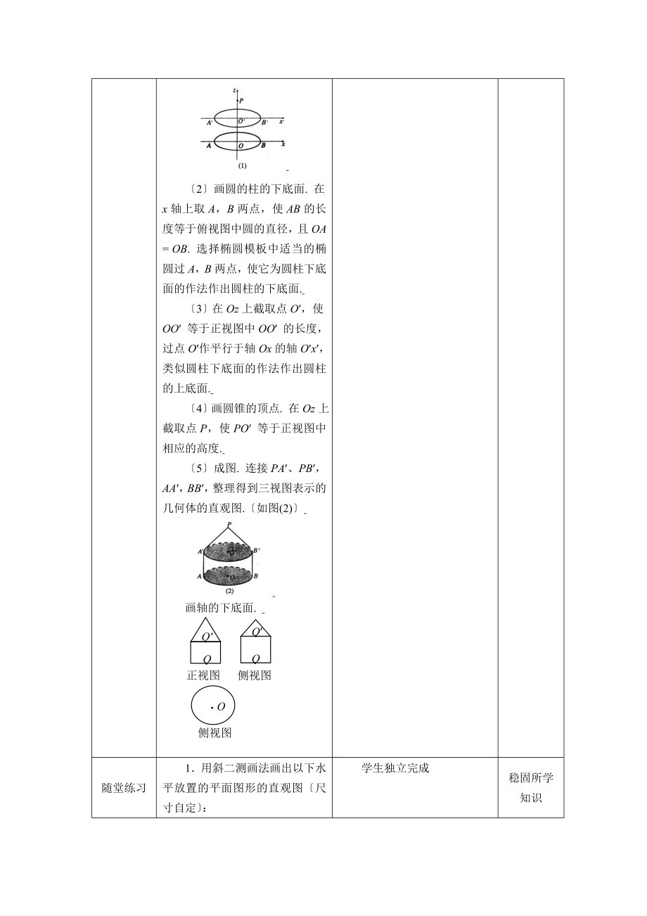 [教案精品]新课标高中数学人教A版必修二全册教案1.2.2空间几何体的直观图_第4页