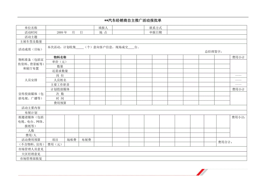 某汽车4S经销商日常使用表格规范汇总集_第3页