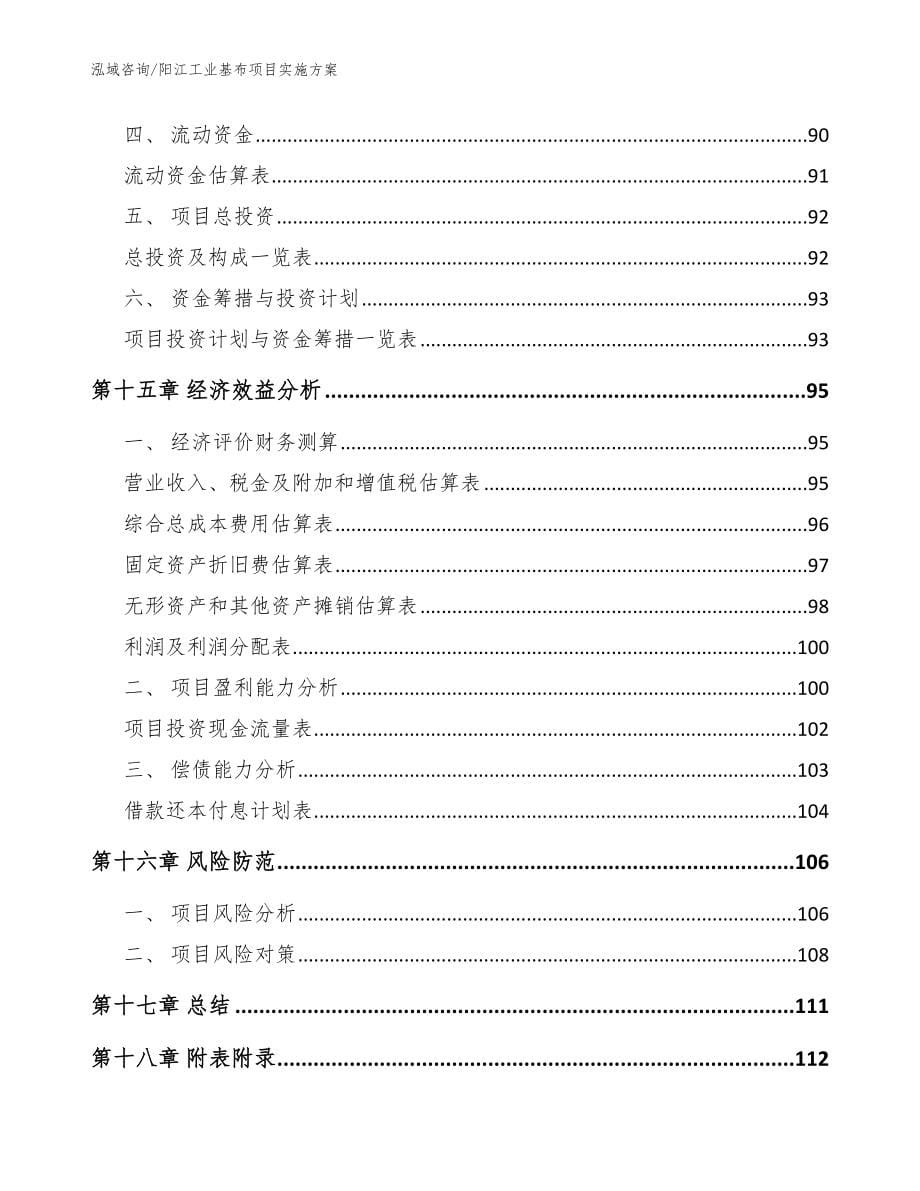 阳江工业基布项目实施方案模板范文_第5页