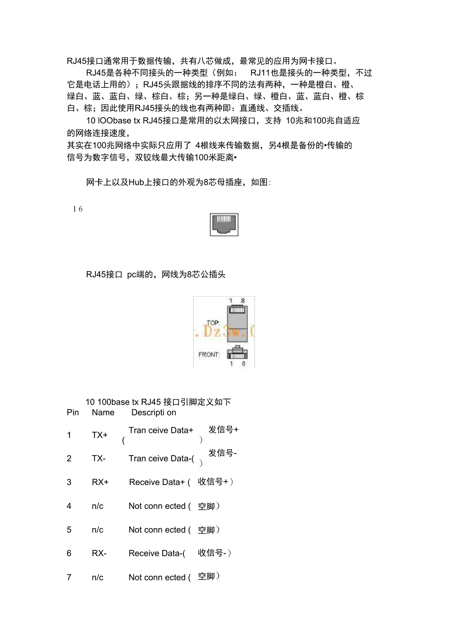 网线水晶头RJ45接口定义_第1页