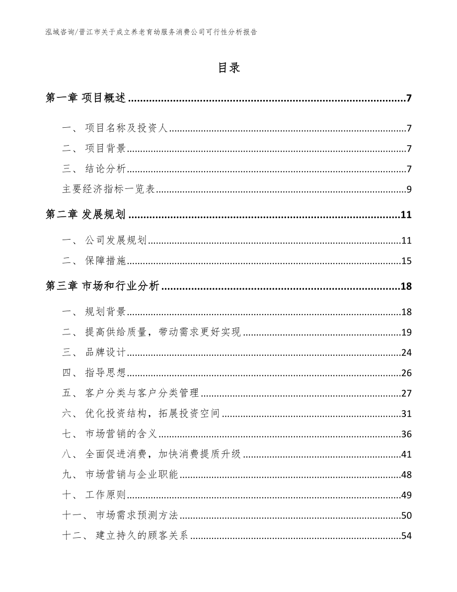 晋江市关于成立养老育幼服务消费公司可行性分析报告【范文参考】_第2页