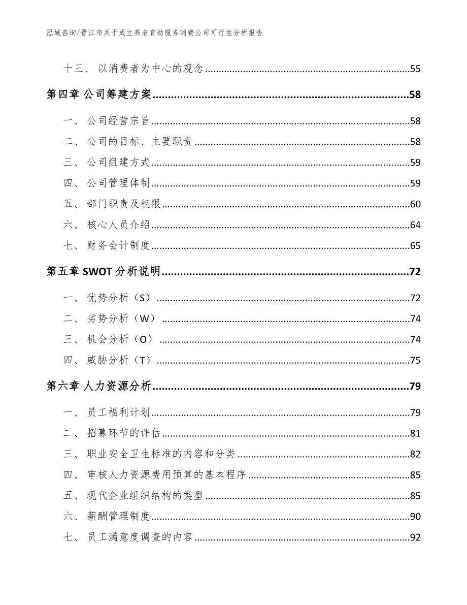 晋江市关于成立养老育幼服务消费公司可行性分析报告【范文参考】_第3页