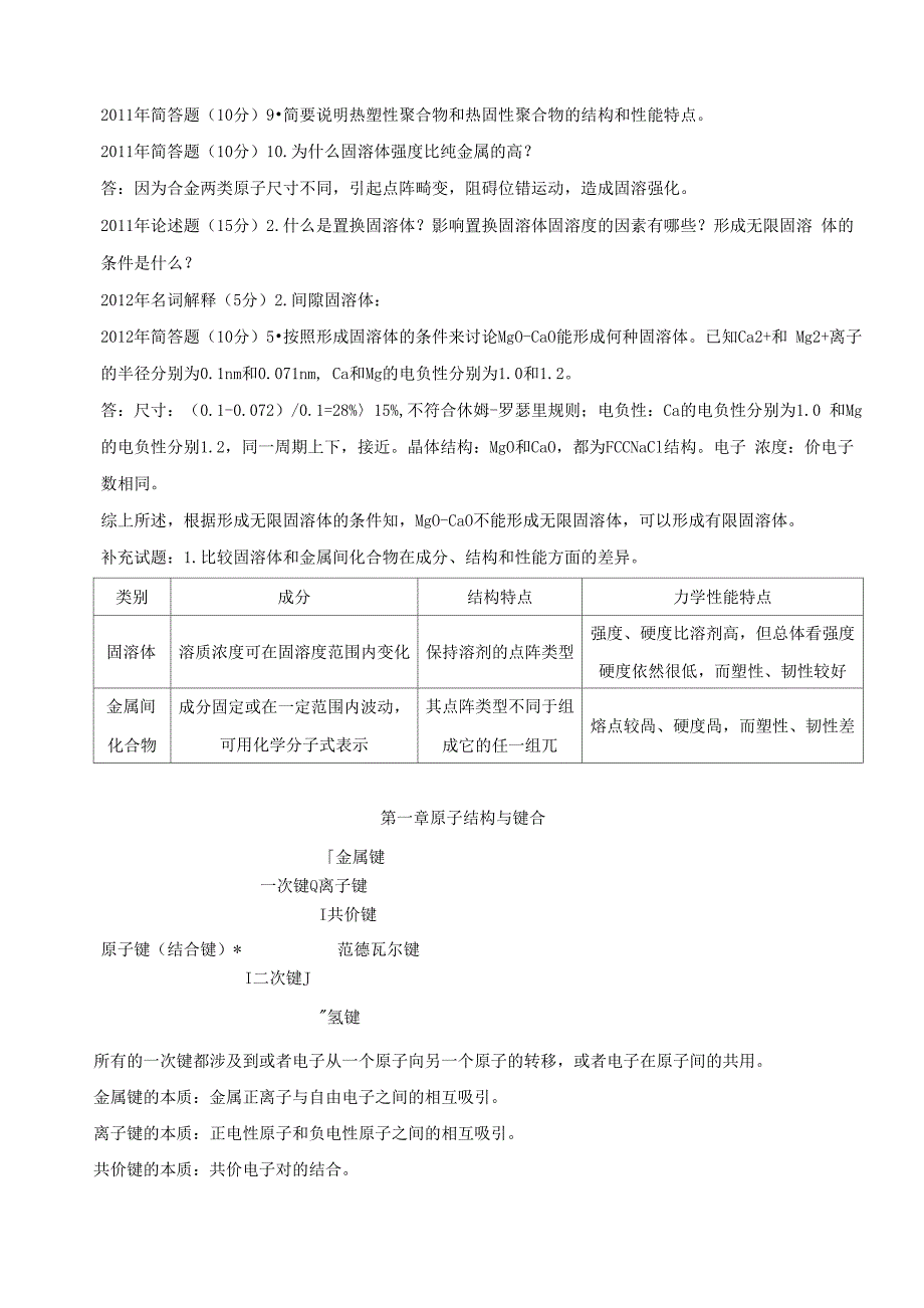 湖南大学材料考研知识点总结_第4页