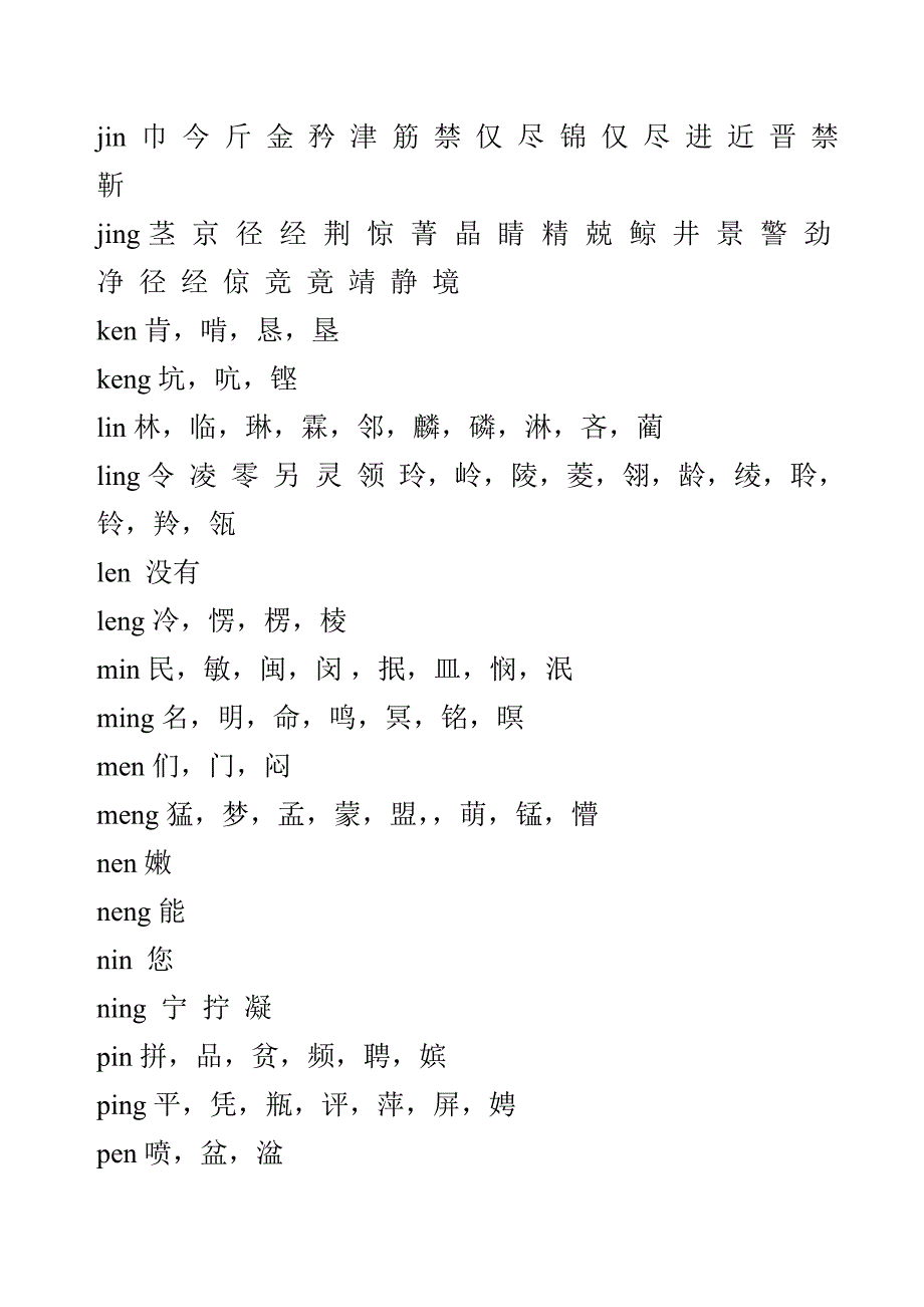 小学生前后鼻音常见字列表_第2页