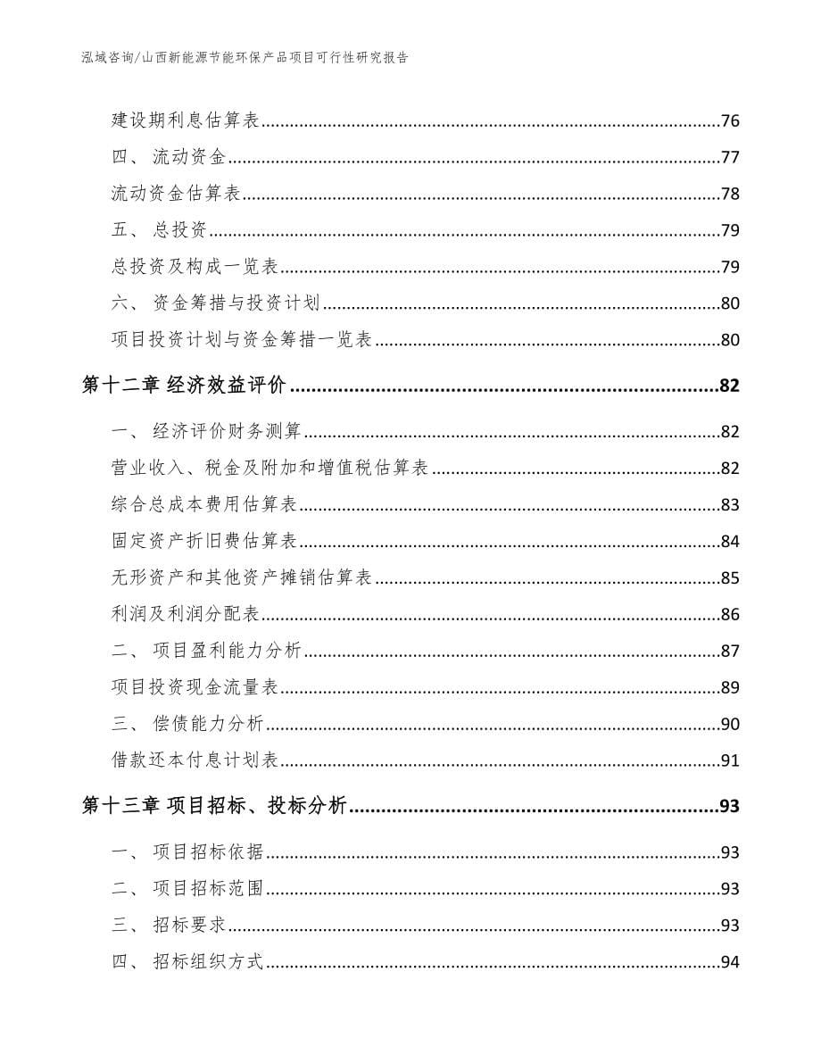 山西新能源节能环保产品项目可行性研究报告（模板）_第5页