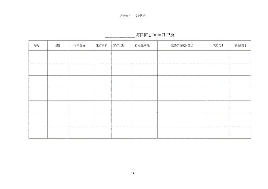 房地产销售常用表格大全_第4页