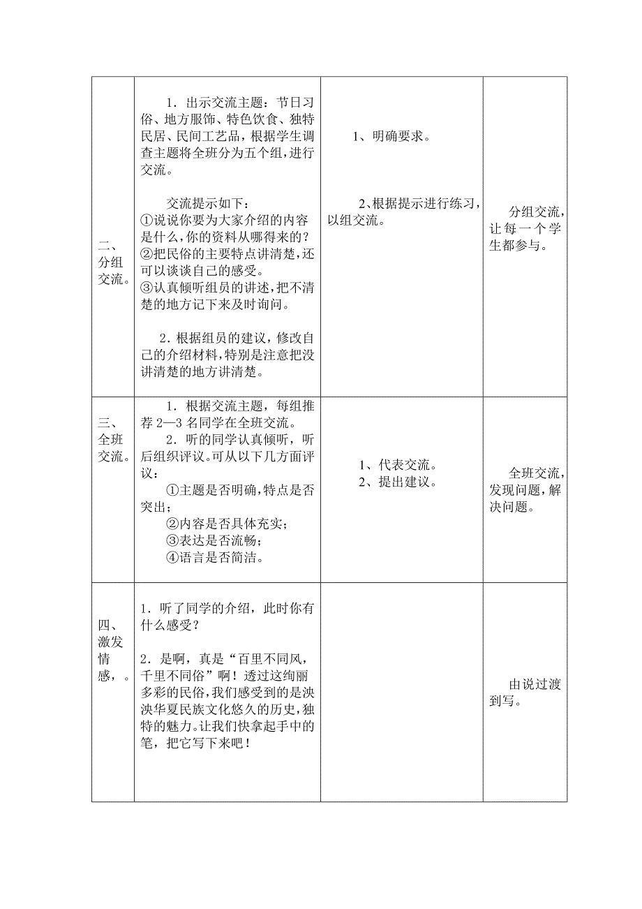 人教版六年级口语交际&#183;习作二表格式教学设计_第2页