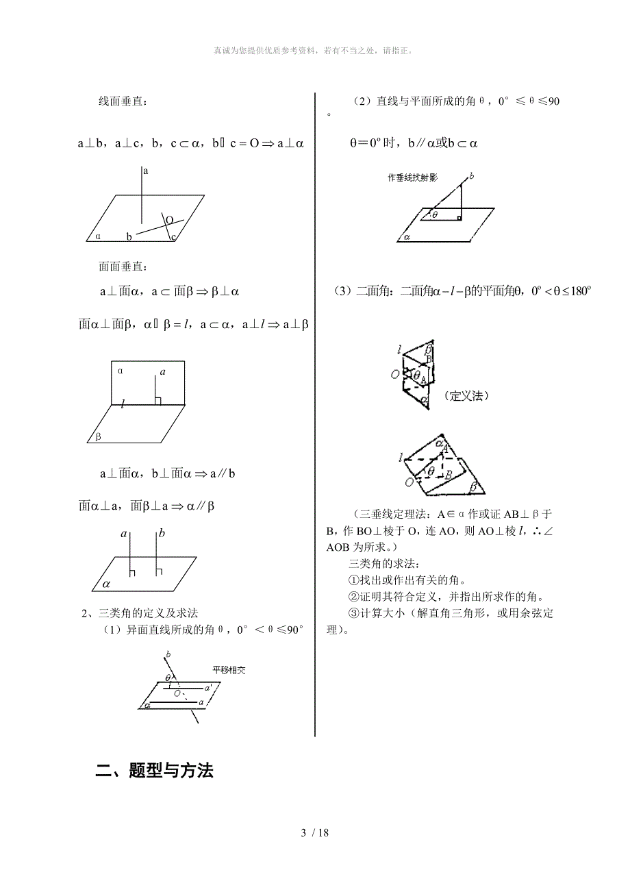 立体几何知识点与例题讲解题型方法技巧理科_第3页