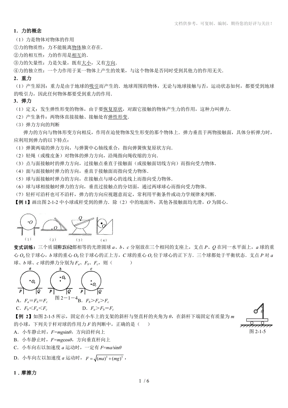 2015年高考受力分析专题讲解_第1页