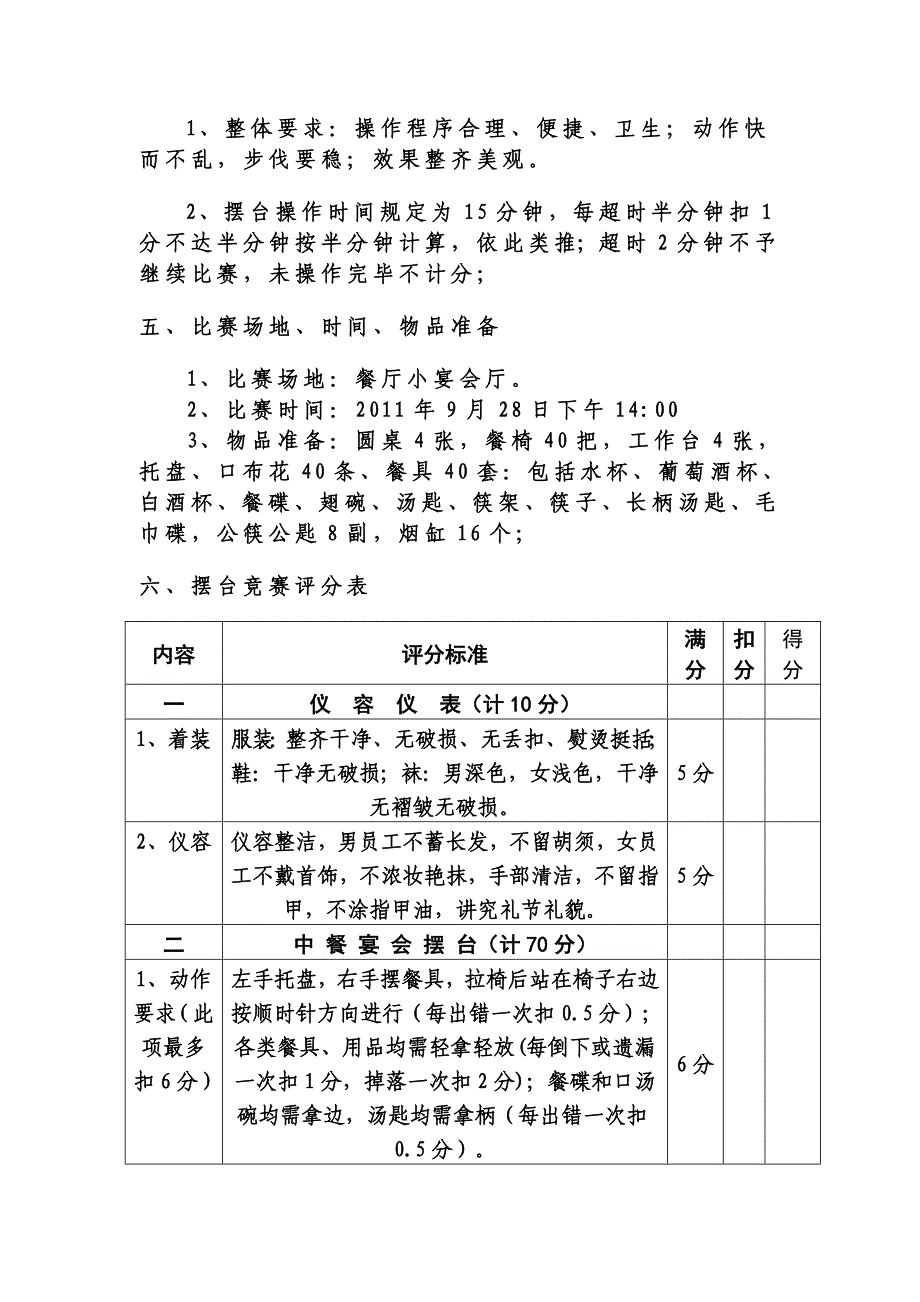 御新荔苑温泉酒店餐饮部中餐宴会摆台竞赛.doc_第2页