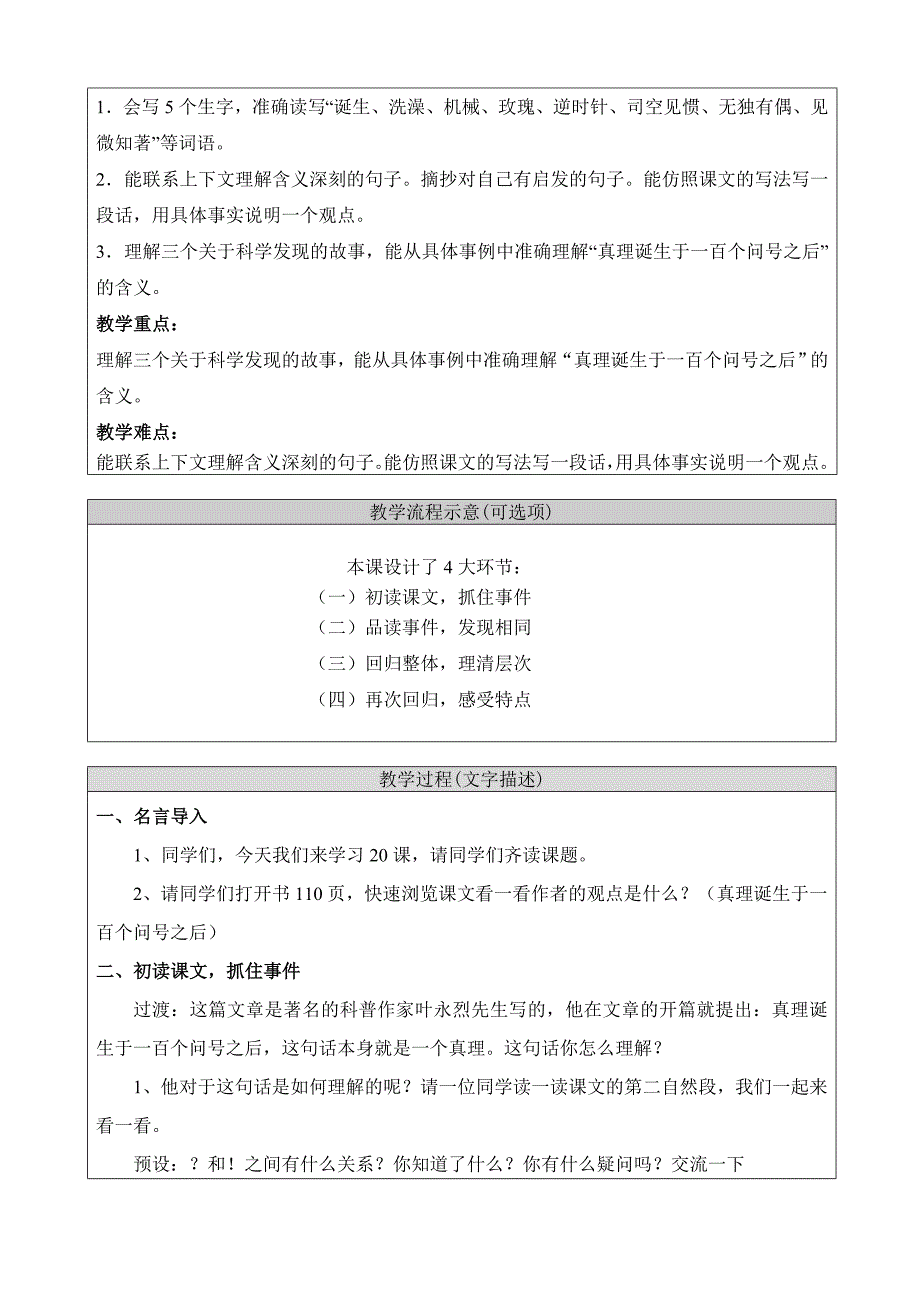 《真理诞生于一百个问号之后》教学设计 (2)_第2页