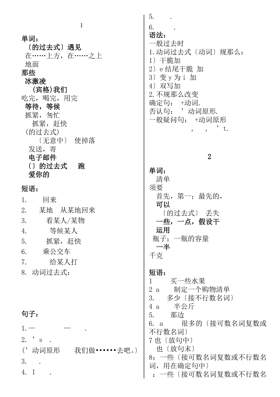 外研版小学英语五年级上册知识点梳理_第1页