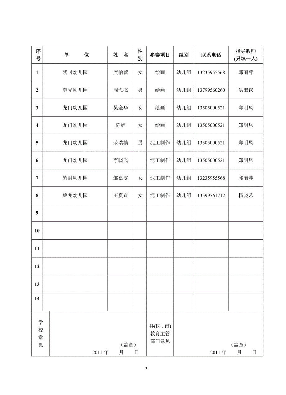 参 赛 学 生 登 记 表.doc_第3页