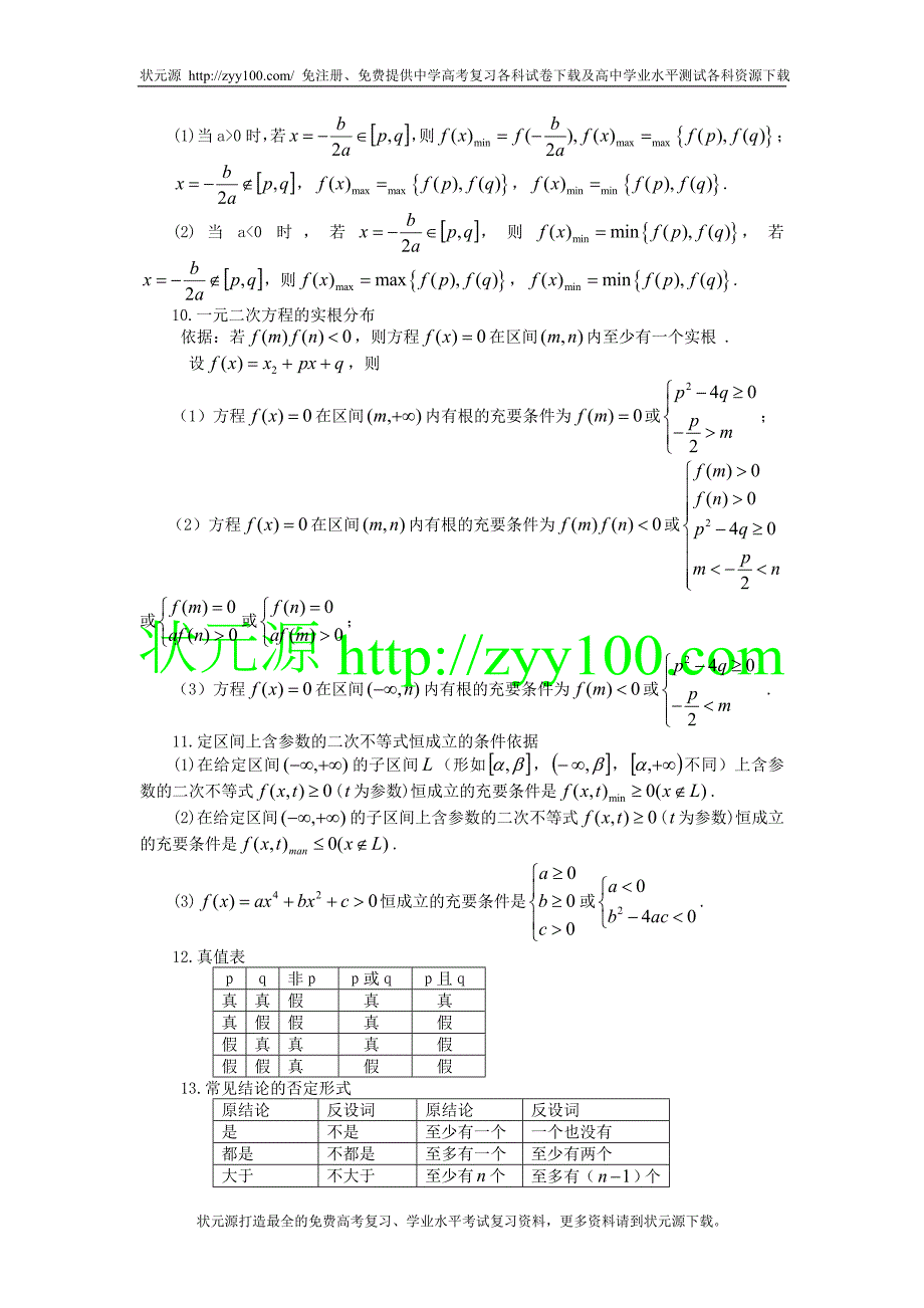 高考数学常用公式及结论200条_第2页