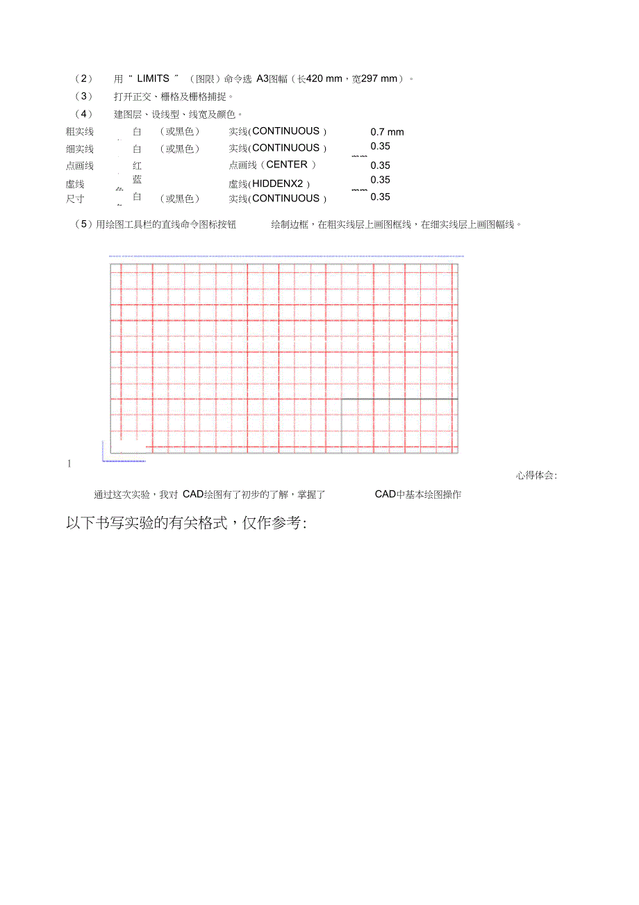 工程制图与CAD实习实验报告_第3页