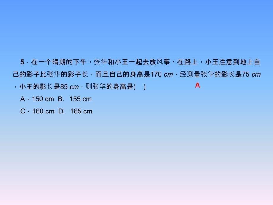 北师大版九年级上学期数学作业课件周周清7_第5页