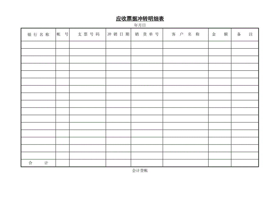 【管理精品】C-应收票据冲转明细表_第1页