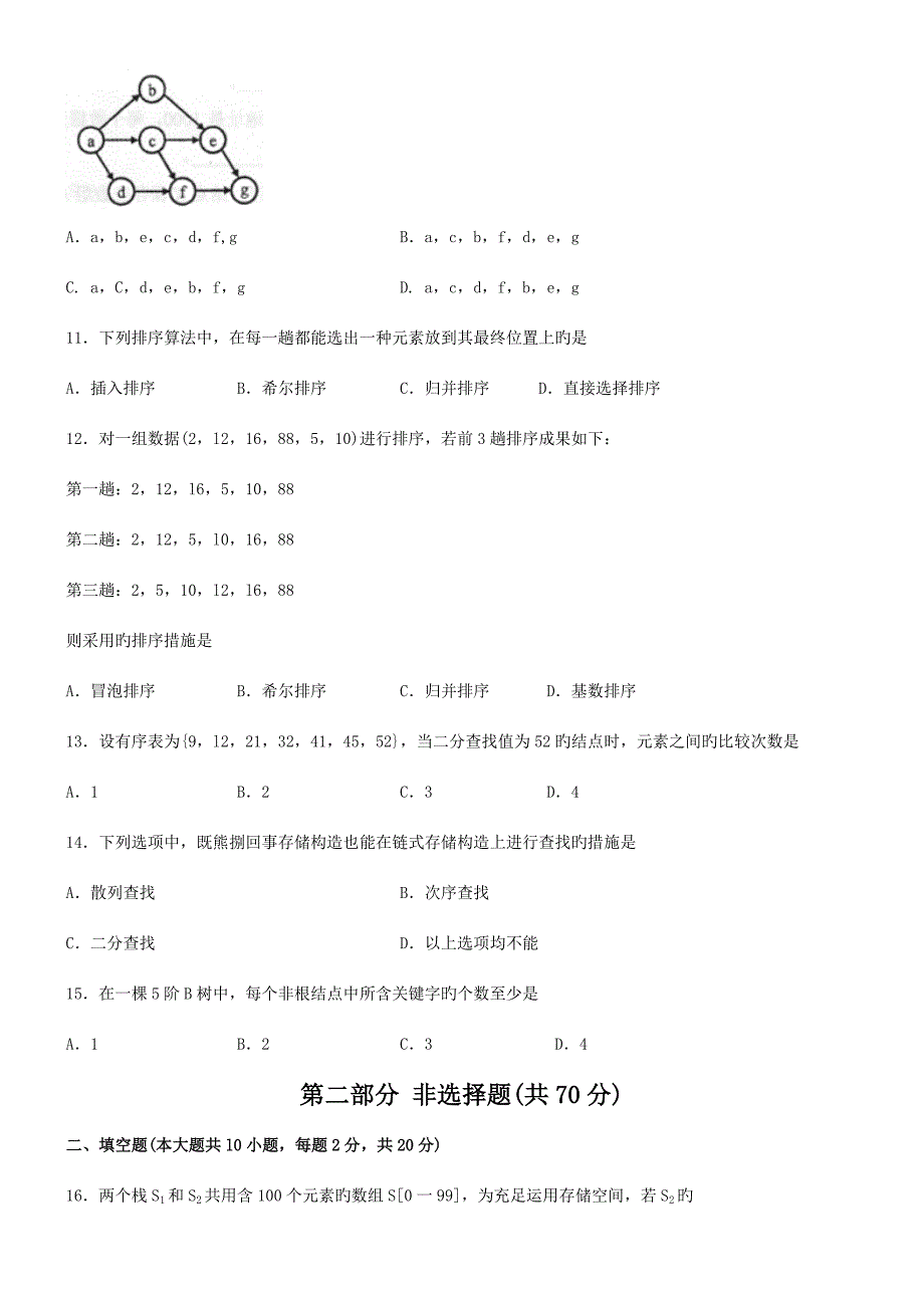 2023年自考数据结构真题和答案_第3页