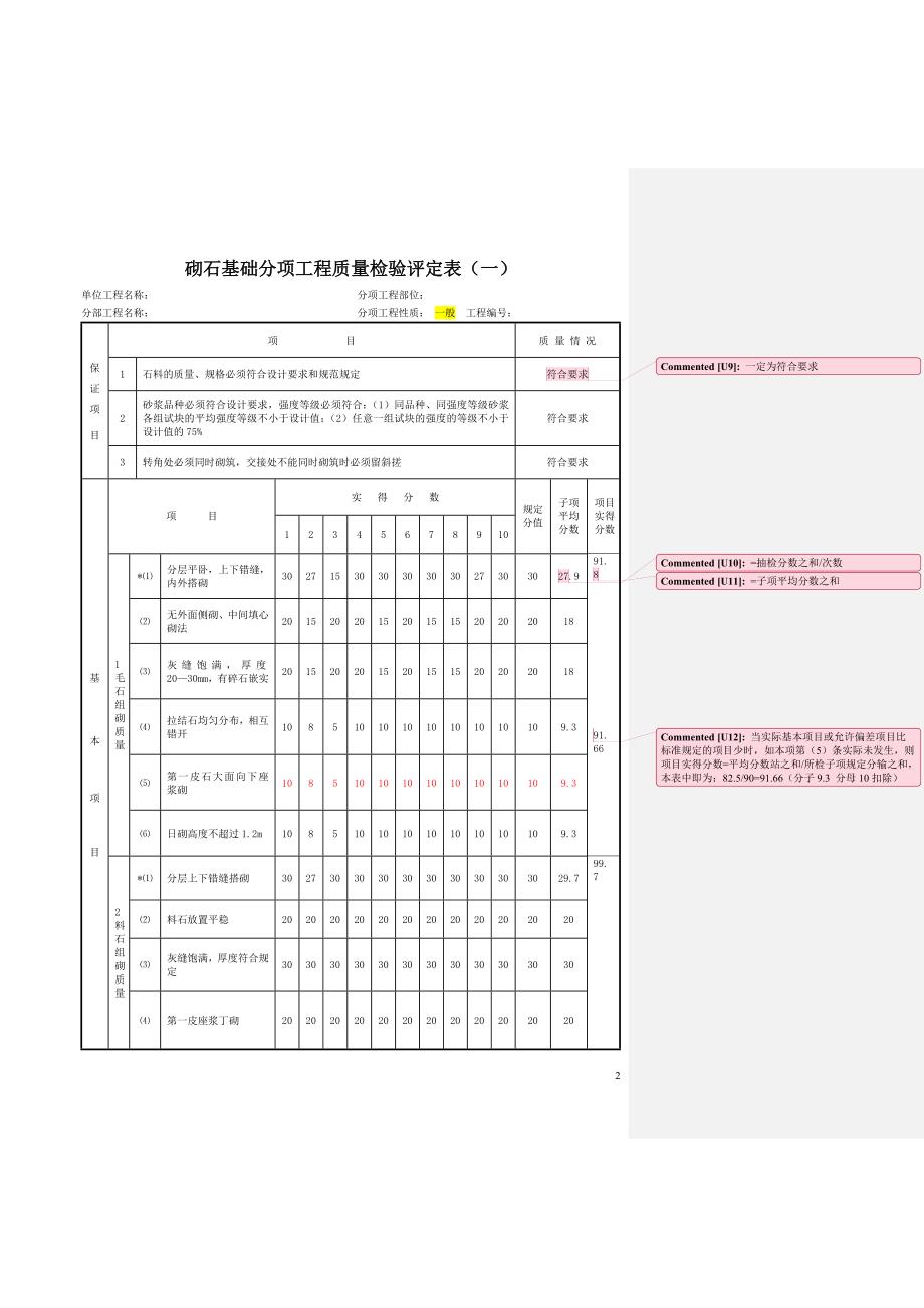 质量检验评定表填写方法(带有批注).doc_第2页